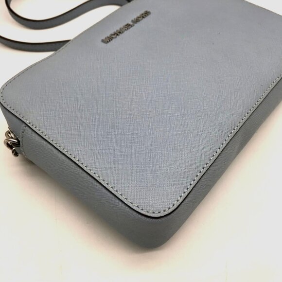 Michael Kors Jet Set Sky Blue East West Saffiano Leather Crossbody - Picture 7 of 10